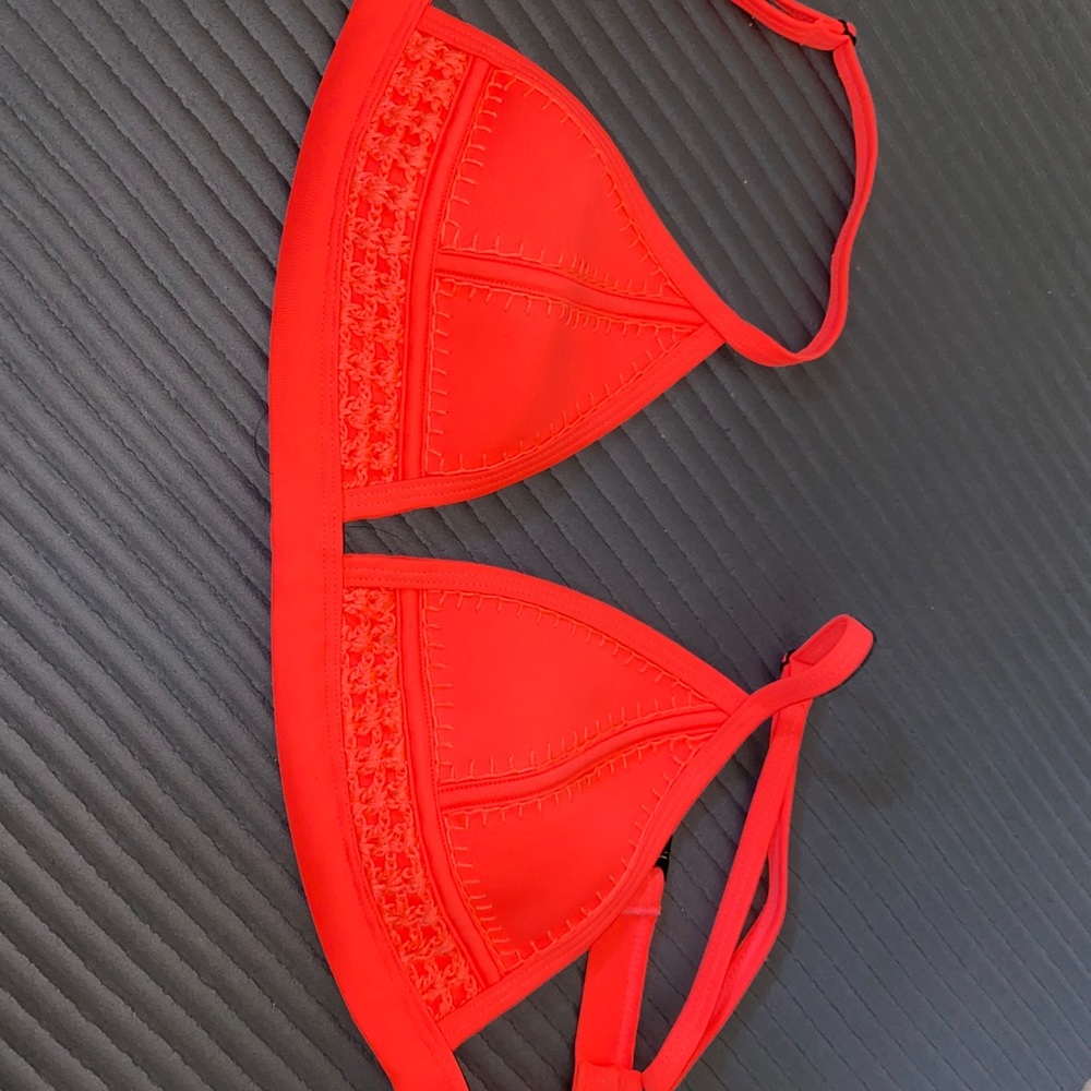 Coral Neon Triangl Bikini Top